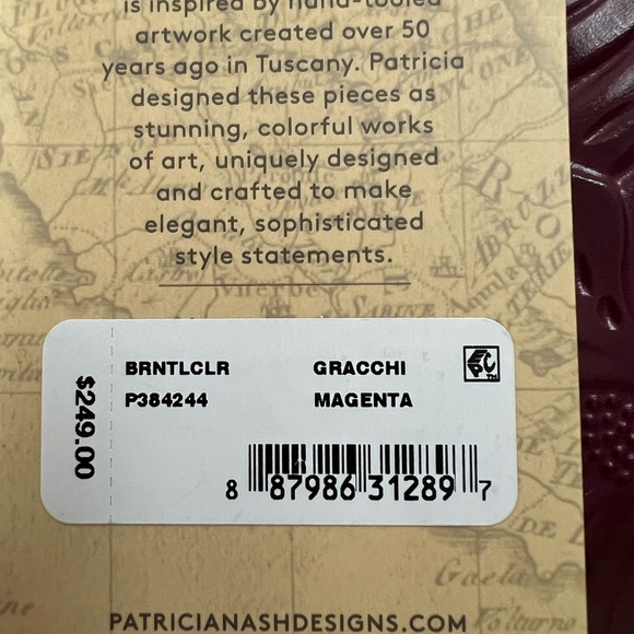 NWT PATRICIA NASH GRACCHI SATCHEL CROSSBODY BAG - Picture 9 of 9